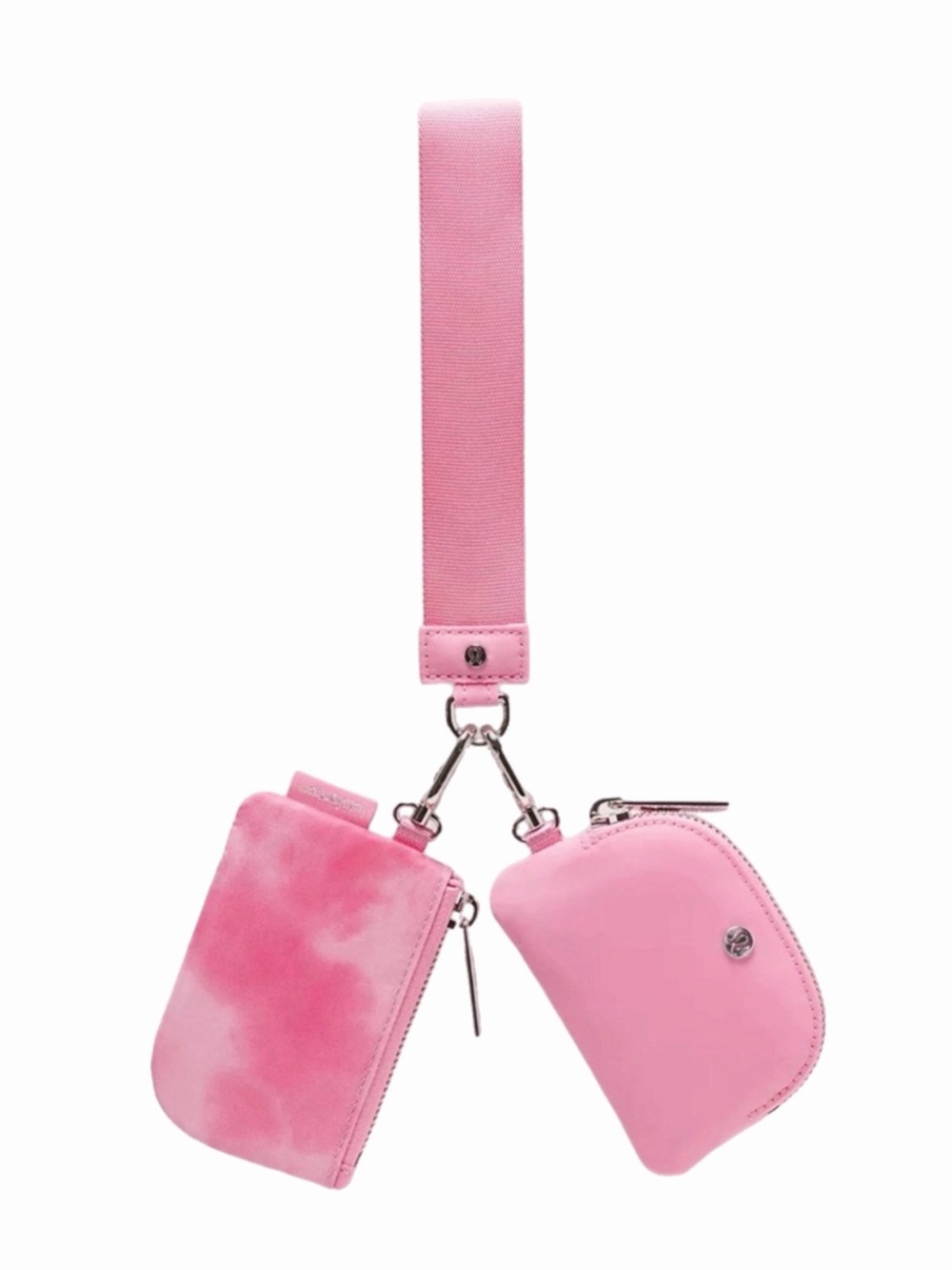 NWT Lululemon Dual Pouch Wristlet (Strawberry Multi/Candy Cloud/Silver)